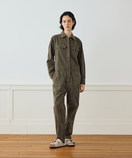 セール】ストレッチヘリンボーン ジャンプスーツ WHBS6963（つなぎ