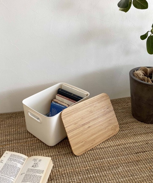 バンブー蓋ストレージボックスL《HOUSEHOLD GOODS》（収納グッズ