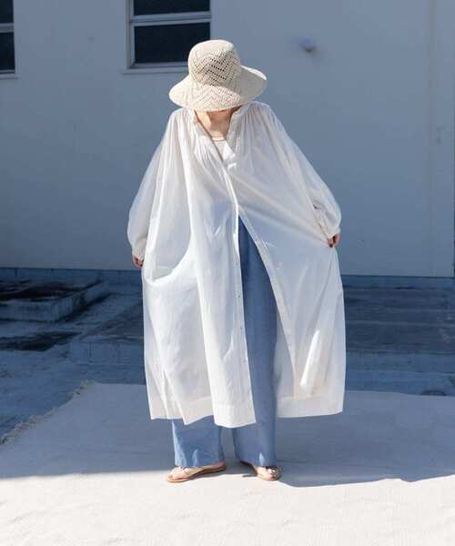 セール】『WEB/一部店舗限定カラー』コットンボイルギャザーワンピース