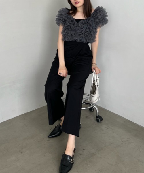 SNIDEL（スナイデル）の「チュールボレロセットオールインワン