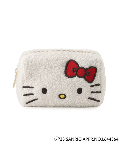 ◇【ハローキティ】刺繍フェイスボアポーチ（ポーチ）｜grove