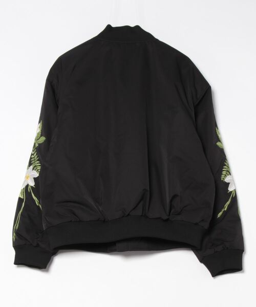 花柄刺繍ブルゾン MA-1 ボンバージャケット オーバーサイズ ユニ