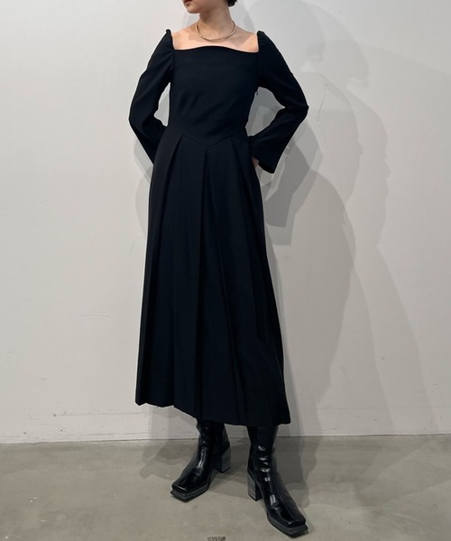セール】2WAY OFF SHOULDER TUCK PLEATS DRESS（ドレス）｜Ameri