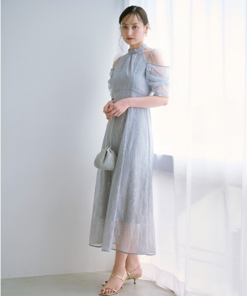 SNIDEL（スナイデル）の「デザインスリーブレースドレス（ワンピース