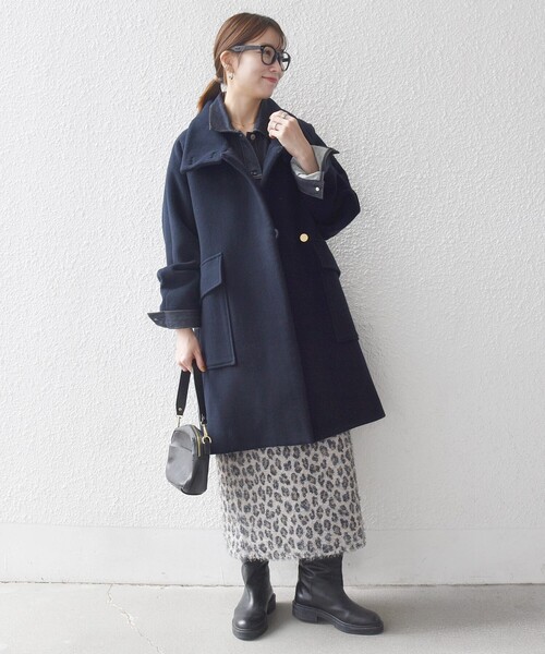 セール】SHIPS any: カシミヤ ミックス スタンドカラー ミドル コート