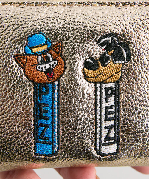 財布 「PEZ(ペッツ) ×ear」本革/コラボ三つ折りがま口財布 レディース