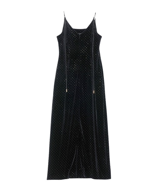 カーヴドスクエアベロアドレス / curved square velour dress（ドレス