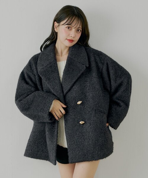 金釦シャギールーズコート（その他アウター）｜Chico（チコ）の