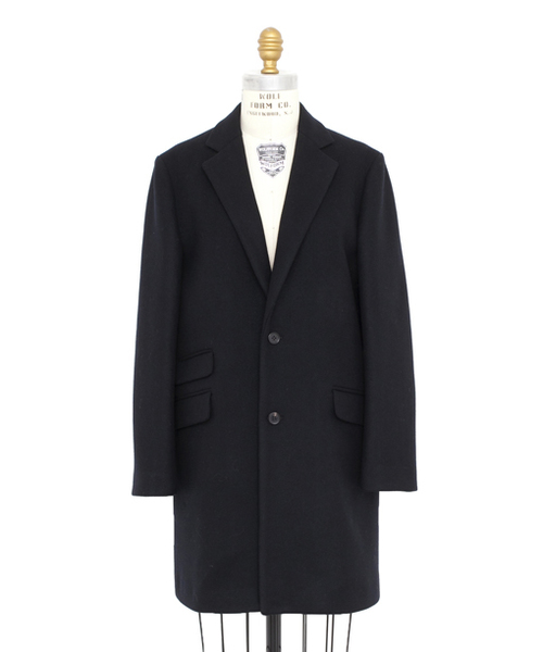 1365 【ドゥロワー】 チェスターコート (M) ウール シルク1365