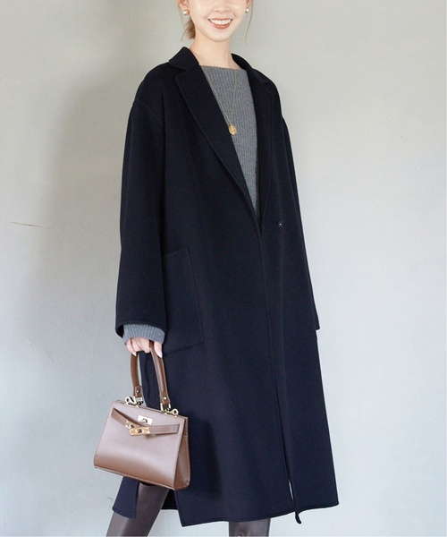 スローブイエナ ハミルトン ダブルフェイスロングコート ネイビー