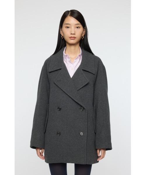 セール】DOUBLE BREASTED MID コート（ピーコート）｜MOUSSY（マウジー