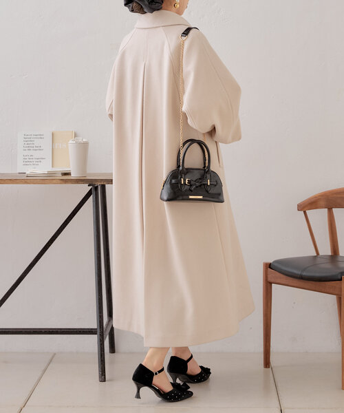 セール】金釦ビッグカラーステンカラーロングコート（その他アウター