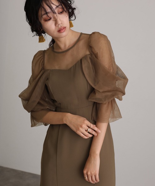 結婚式 同窓会 オケージョンドレス パーティードレス 袖あり&ロング