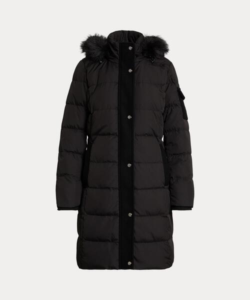 セール】フェイクファートリム フーデッド ダウン コート（ダウン