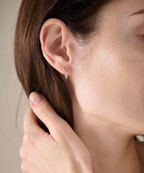 ♡月曜限定♡【agete】ゴールドツイストデザインフープピアス