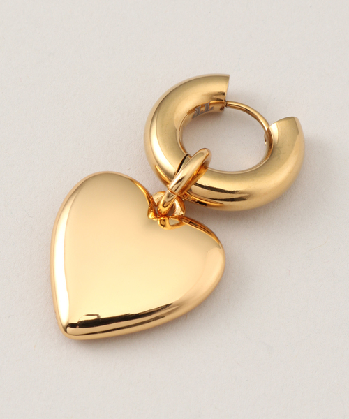 TIMELESS PEARLY/タイムレスパーリー】Pearl and gold hear：ピアス