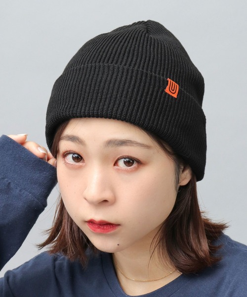 PERVERZEウールニット帽 黒・オレンジ｜PERVERZEウールニット帽 黒