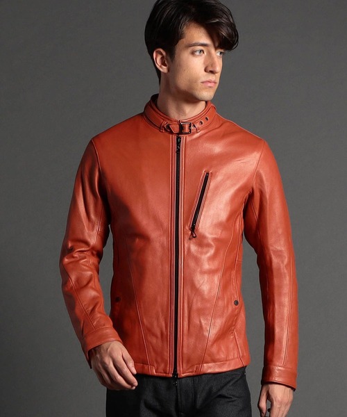 Nicole Club for Men 赤 レザー シングルライダースジャケット