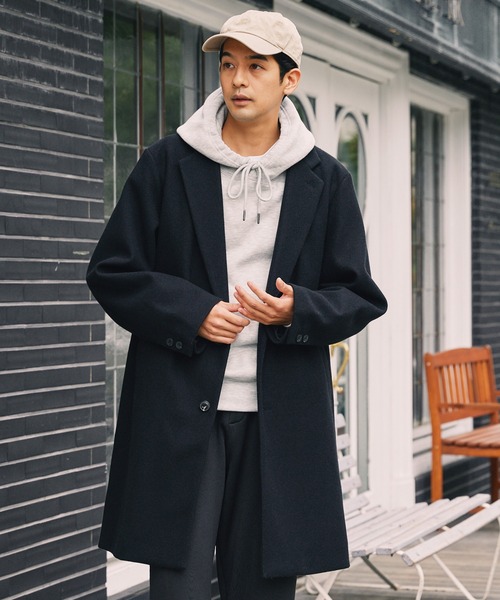 crewre ink BLACKチェスターコート crewre ink BLACKチェスターコート
