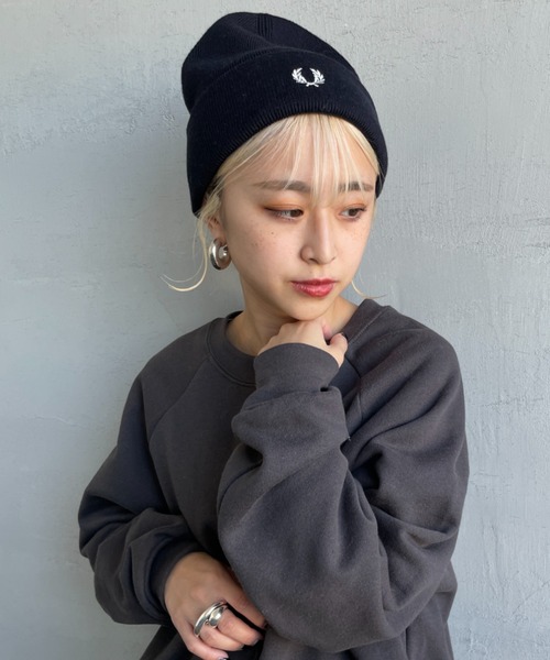 FRED PERRY/フレッドペリー] ワンポイントロゴ刺繍 クラシックビーニー