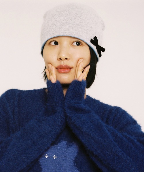 aeae ニット帽 水玉 ドット 韓国 ビーニー aeae ニット帽 水玉 ドット