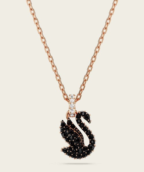 公式】【スワロフスキー】Swan ペンダント スワン, 小, ブラック