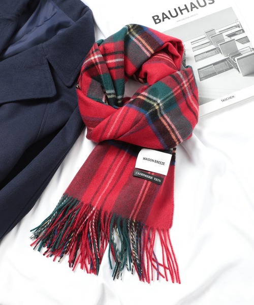 セール】【SETUP7】大判ピュアカシミア100% チェック マフラー 大判
