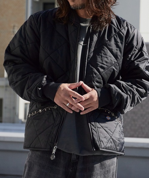 HTC/エイチティーシー DICKIES DIAMOND QUILT JACKET 花柄スタッズ