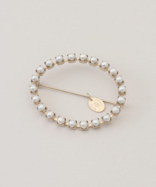 Junco Paris/ジュンコパリ】big oval resin pearl brooch ブローチ