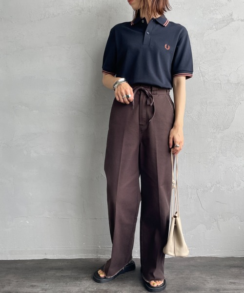 FRED PERRY/フレッドペリー] ツインティップライン ワンポイントロゴ