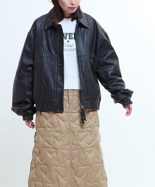 セール】VINTAGE-LIKE SHEEP LEATHER ZIP BLOUSON（ライダース
