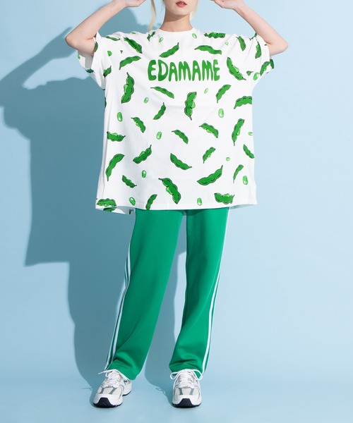 フード総柄Tシャツ(NINJIN・LEMON・EDAMAME)（Tシャツ/カットソー