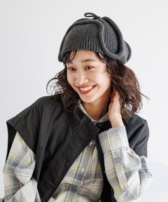 cycle by myob ニット帽 耳付き ビーニー グレー cycle by myob ニット