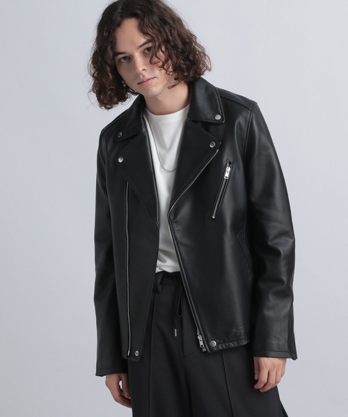 HARE】シングルライダースジャケット レザージャケット 羊革 黒 Lサイズ