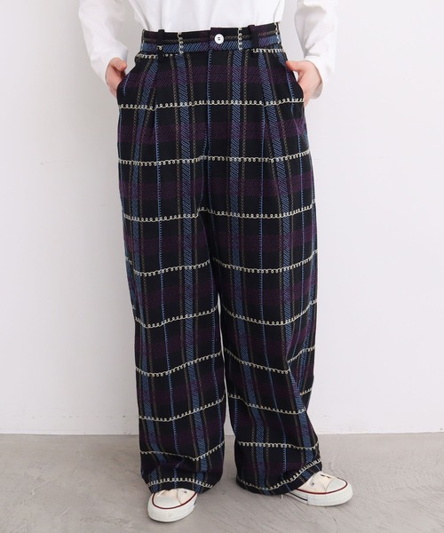 liilu┊︎6y┊︎チェック柄刺繍ポケット付きパンツ liilu┊︎6y