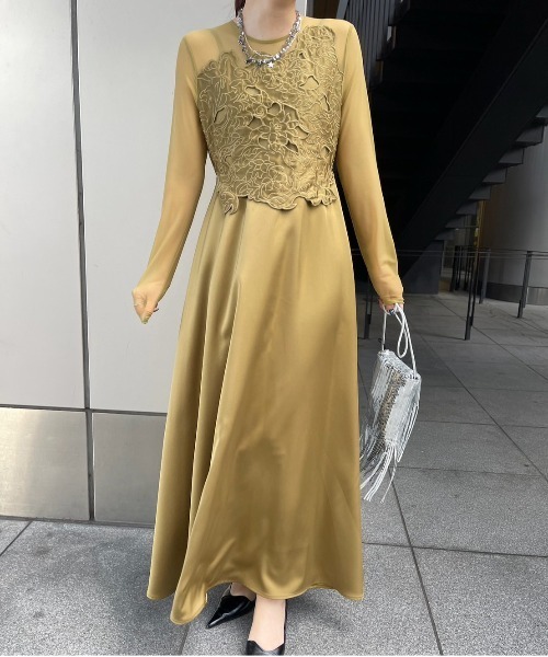 Ameri（アメリ）の「UPPER EMBROIDERY FLARE DRESS（ドレス）」 - WEAR