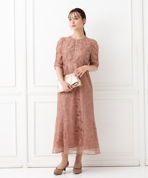 新品☆ AIMER 花柄レース ドレスワンピース チュール バッククロス