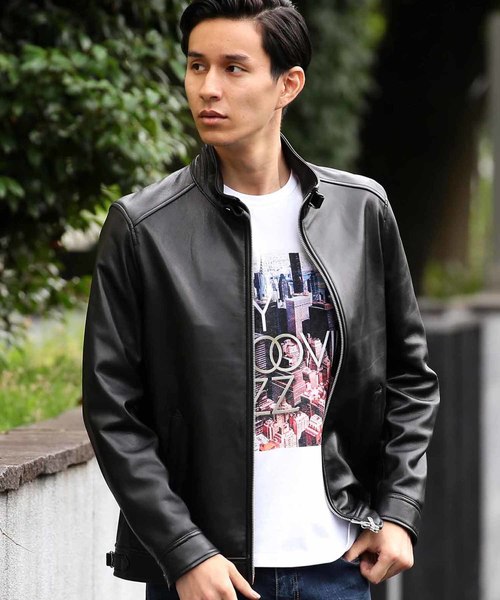 MEN'S BIGI（メンズビギ）の「ラムレザー シングルライダース