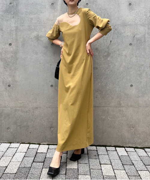 AMERI LAKE CURVE TRICOT RIB DRESS 【公式通販】