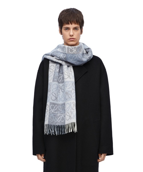 正規品新品未使用ロエベLOEWE チェッカーボードスカーフカシミヤマフラー