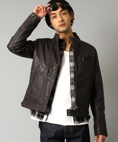 BEAMS（ビームス）の「BEAMS / シングルレザーライダースジャケット