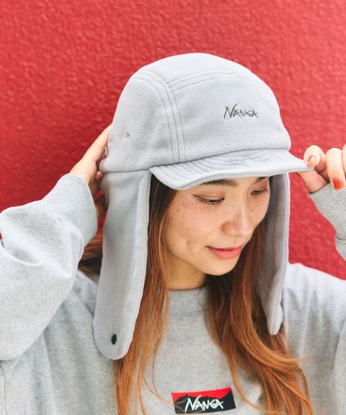 Clef別注】NANGA メルトン ボアキャップ キャメル 耳当て ワイヤー入