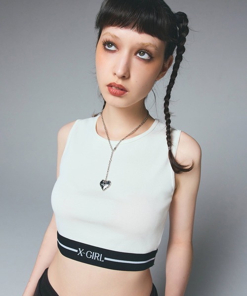 セール】LOGO AND STRIPE TANK TOP（タンクトップ）｜X-girl（エックス