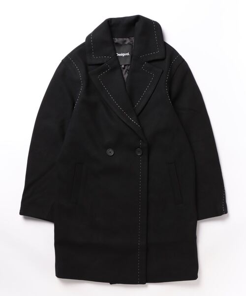 Desigual（デシグアル）の「ステッチ ウールコート（チェスターコート