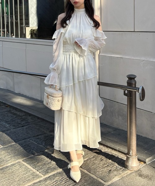 NICE CLAUP アメスリミニワンピース アメスリティアードロング