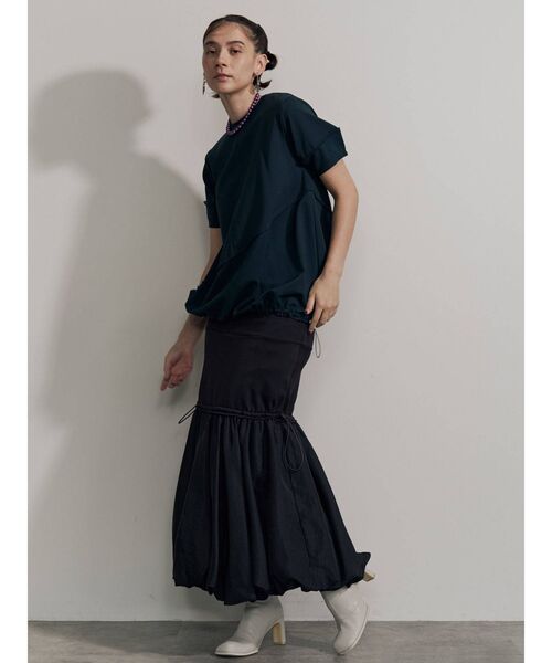 un3d. アンスリードバルーンスリーブ ガウチョパンツ ブラック・オリーブ