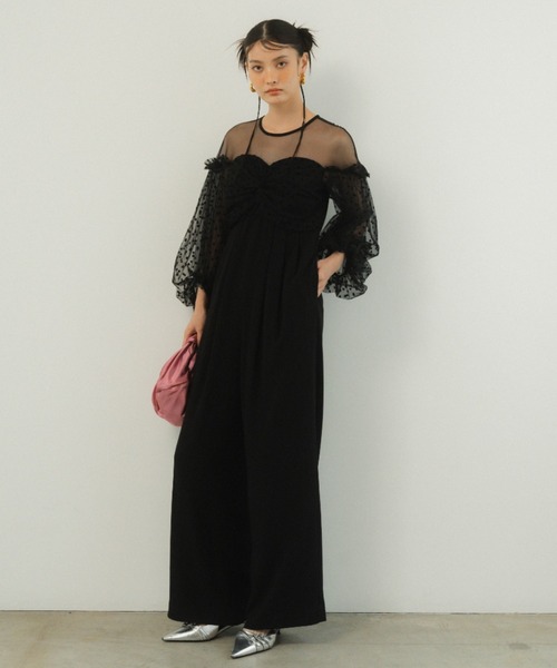 セール】フロッキードットパンツドレス / flocky dot pants dress