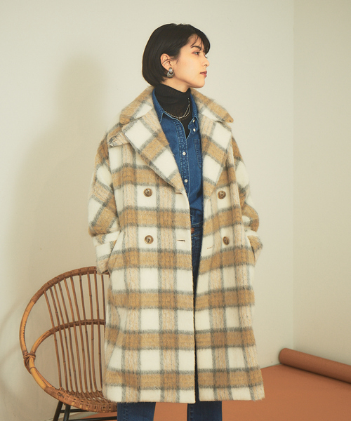 TICCA チェック柄 ダブルコート チェスターコート TICCA（ティッカ）の