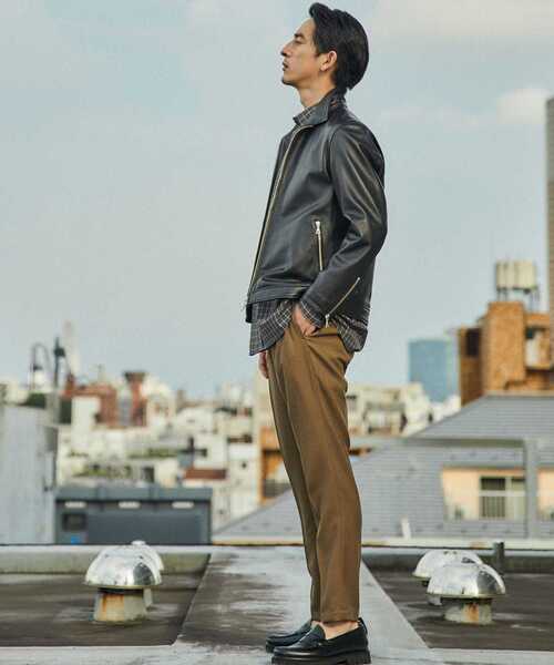 MEN'S MELROSE（メンズメルローズ）の「ラムレザーライダース