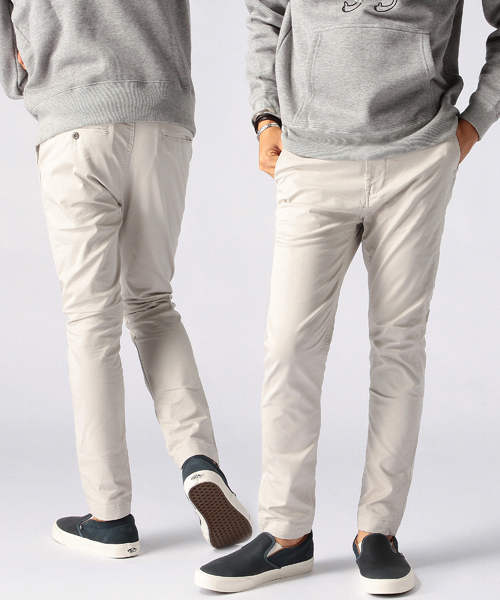 X品 BEAMS チノパン ストレッチテーパードチノ グレー&ベージュ2本 X